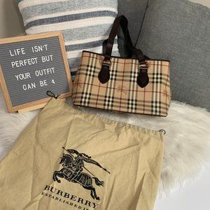 Burberry Classic Checked Leather Tote